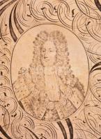 1744 II. György angol király díszes kiállítású oklevele gloucestershire-i birtokügyben, pergamen, tö...