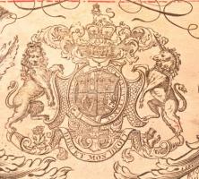 1744 II. György angol király díszes kiállítású oklevele gloucestershire-i birtokügyben, pergamen, tö...