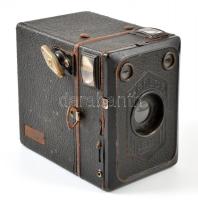 cca 1930 Zeiss Ikon Era Box 6x9-es fényképezőgép, Goerz Frontar objektívvel, eredeti bőr tokjában, működőképes, kissé kopottas állapotban / Vintage German box camera in working, slightly worn condition