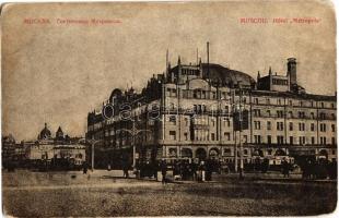 Moscow, Moskau, Moscou; Hotel Metropole / street view with hotel, trams (cut)