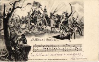 1903 Rákóczi induló. Kottás hazafias propaganda, kiadja Nyulászi Béla / Francis II Rákóczi marching song, music sheet, patriotic propaganda (EK)