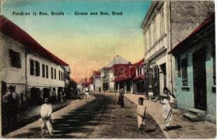 1915 Brod, Bosanski Brod; street view, market square, shop of Deutsch (EB)