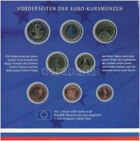 Szlovénia 2007. 1c-2EUR (8xklf) "Slowenien - Einführung des Euros 2007" forgalmi sor papír...