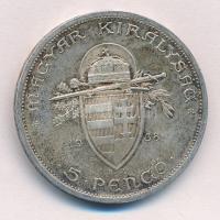 1938. 5P Ag "Szent István" T:2 ph. patina
Adamo P8.1