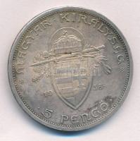 1938. 5P Ag "Szent István" T:2 folt, kis patina
Adamo P8.1