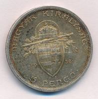 1938. 5P Ag "Szent István" T:2 patina, kis ph.
Adamo P8.1