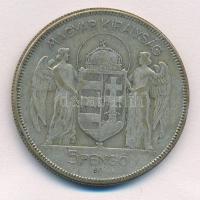 1930. 5P Ag "Horthy jobbra" T:3 patina
Adamo P8