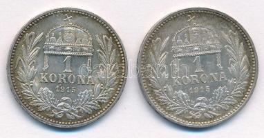 1915KB 1K Ag "Ferenc József" (2x) T:1,1- kis patina 
Adamo K5.1