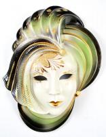 Jelzés nélkül: Porcelán női fej maszk. Falidísz. Kis máz hibával 35 cm