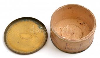 cca 1945 Púderes doboz. Fém, karton. d:6,5 cm