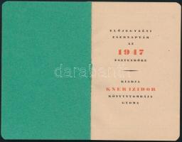 1947 Kner Izidor nyomda zsebnaptára