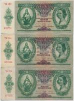 1936. 10P "csillagos sorozatszámmal" (3x) T:III az egyik szép papír Adamo P9A