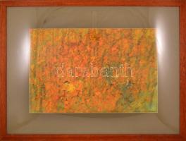 Kudász Emese (1943-2010): Verseny. Akvarell, papír, jelzett, üvegezett keretben, 45×65 cm