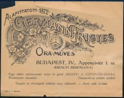 1936 Germann Frigyes óraműves díszes számlája