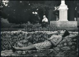 1967 Kőágy, feliratozott, vintage fotóművészeti alkotás, 19x25 cm