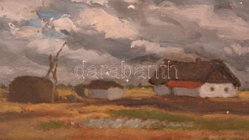 Fényes Adolf (1867-1945): Tanya. Olaj, falemez, jelzett, 26,5×38,5 cm