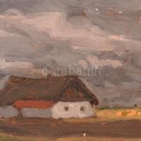 Fényes Adolf (1867-1945): Tanya. Olaj, falemez, jelzett, 26,5×38,5 cm