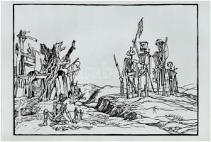 Gácsi Mihály. Bp., 1977, Corvina. 12 db grafika papír mappában.