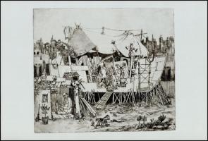 Gácsi Mihály. Bp., 1977, Corvina. 12 db grafika papír mappában