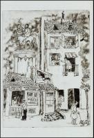 Gácsi Mihály. Bp., 1977, Corvina. 12 db grafika papír mappában