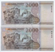 2013. 2000Ft "CB" sorozat + 2000Ft "CC" sorozat T:I,II