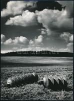 cca 1970 Gebhardt György (1910-1993): Pilisi táj, aláírt vintage fotóművészeti alkotás, 11x24 cm +  ...