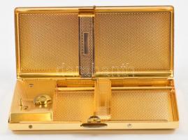 Dekoratív keleti motívumos zenélő fém cigarettatárca, saját dobozában, 12×5,5×2 cm