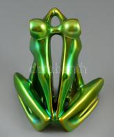 Zsolnay béka (tervező: Török János), eozin mázas, jelzett, hibátlan, m:16 cm