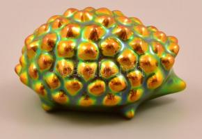 Zsolnay eozin mázas süni, jelzett, hibátlan, m:4,5 cm, h:8 cm