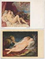 5 db régi erotikus motívumlap és művészlap / 5 pre-1945 erotic motive cards and art postcards
