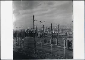 cca 1969 Budapest, trolibusz garázs, 4 db vintage negatív és az ezekről készült 2 db mai nagyítás, K...