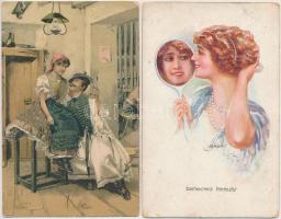 30 db régi motívumlap: üdvözlőlapok, folklór, hölgyek, életképek, művészlapok, stb. / 30 pre-1945 mo...