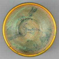 Zsolnay eozin mázas kínáló, jelzett, apró karcolásokkal,  m:7 cm, d:17 cm