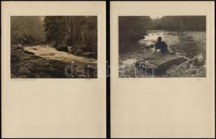 1943 Erdély, Ratosnya határában készült 8 db vintage fotóművészeti alkotás Szabó aláírással, 10,5x14...