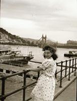 cca 1920 és cca 1950 között, Budapesten készült, 13 db vintage negatív (hidak, szobrok, látképek, vá...