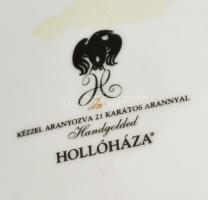 Hollóházi Szász Endre által tervezett mintával díszített porcelán váza, matricás, apró kopásnyomokka...