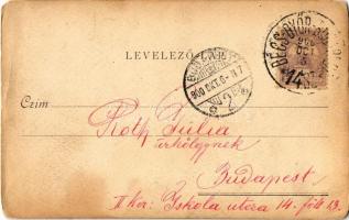 1900 Felsőgalla (Tatabánya), mély árok, vasúti sínek. photo + Bécs-Győr-Budapest 14. sz. mozgóposta ...