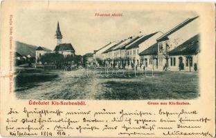 1899 Kisszeben, Zeben, Sabinov; Fő utca, Római katolikus templom. Kiadja Stehr Gusztáv / main street, Catholic church (r)