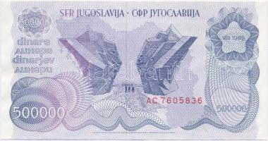Jugoszlávia 1989. 500.000D T:I Yugoslavia 1989. 500.000 Dinara C:UNC  Krause 98