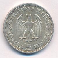 Német Harmadik Birodalom 1936A 5M Ag "Hindenburg" T:2 kis patina
German Third Reich 1936A...