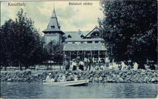 1911 Keszthely, Balatoni sétány, Vihar csónak. Mérei Ignác kiadása