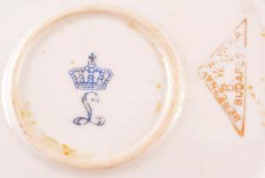 Ludwigsburg arany rózsás váza, kézzel festett, jelzett, kopásokkal, m:29,5 cm