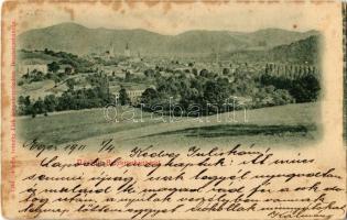 1911 Besztercebánya, Banská Bystrica; látkép. Kiadja Ivánszky Elek 7244. / general view (fl)