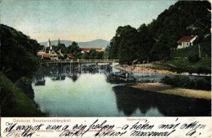 1906 Besztercebánya, Banská Bystrica; Garam folyó részlete és hídja. Kiadja Lechnitzky Otto fénynyomdája 211. sz. / Hron river bank and bridge (EB)