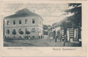 1902 Zsarnóca, Zarnovica; Fő tér és erdő hivatal, üzlet. Kiadja Klein József / main square, forestry office, shop (b)