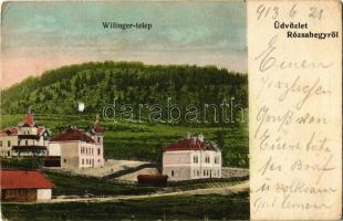 1913 Rózsahegy, Ruzomberok; Willinger telep, villák, nyaralók / villas (lyuk / hole)