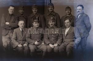 cca 1940-es években Kiskunfélegyházán szolgálatot teljesítő katonákról készült 13 db vintage negatív...