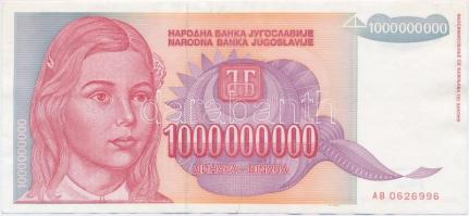 Jugoszlávia 1993. 1.000.000.000D T:II Yugoslavia 1993. 1.000.000.000 Dinara C:XF