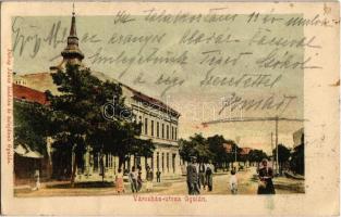 1903 Gyula, Városház utca, takarékpénztár. Dobay János kiadása és tulajdona