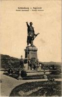 1908 Segesvár, Schässburg, Sighisoara; Petőfi szobor / statue (Rb)